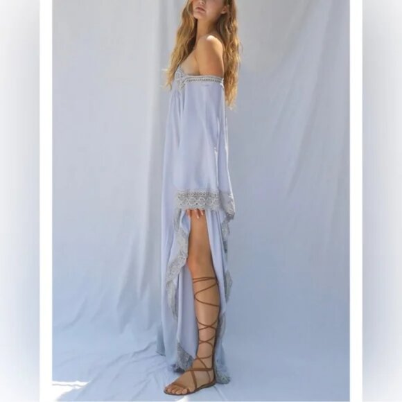 NWT Jen's Pirate Booty Love Her Madly Kaftan Tunic Rio Blue Agave Flowy Summer - Picture 4 of 15